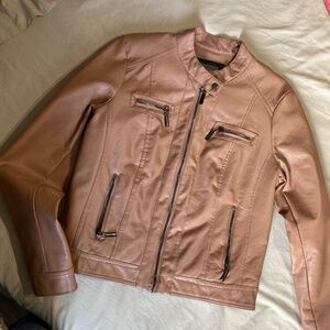 Light pink leather jacket